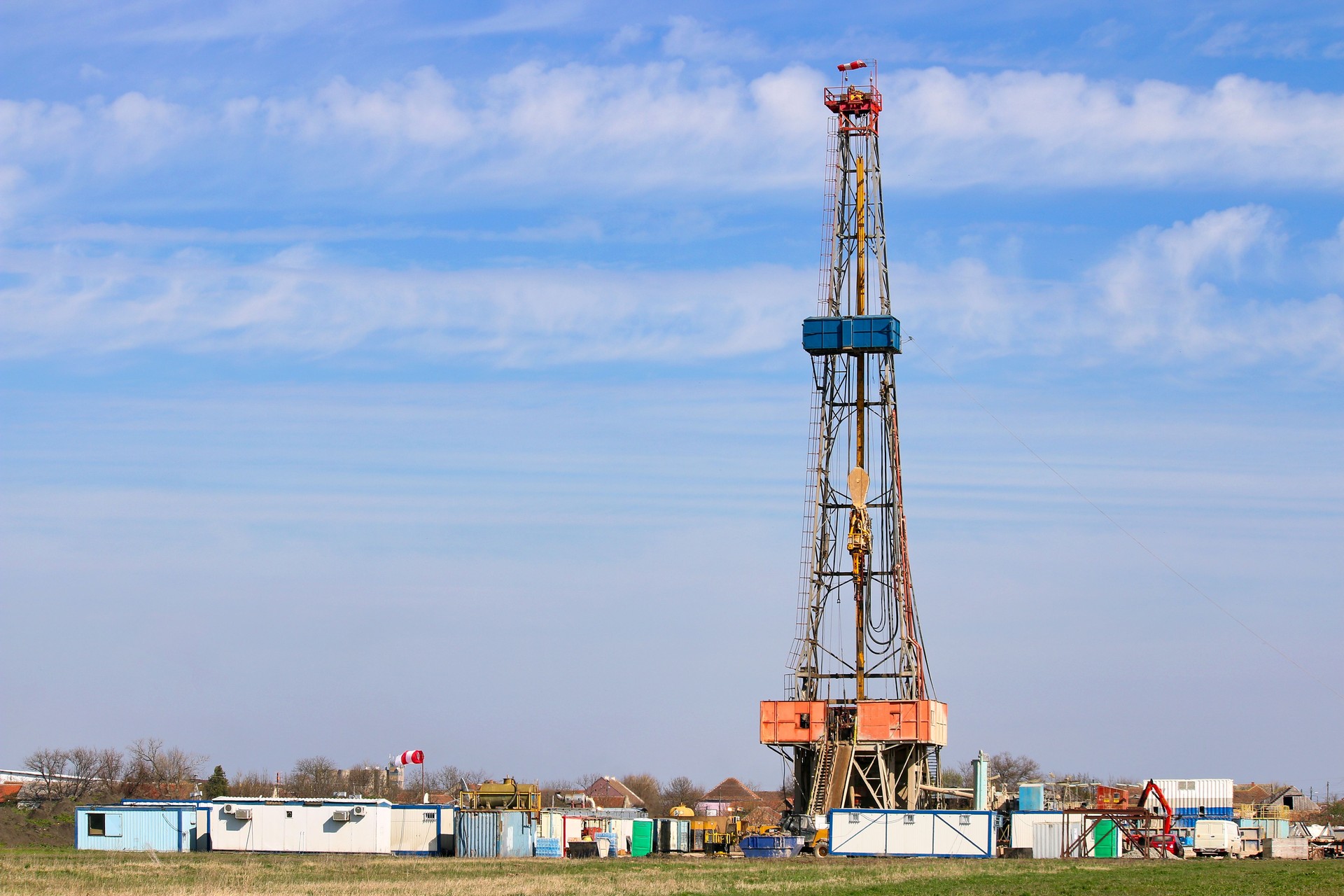 Oil drilling rig on field,mining industry